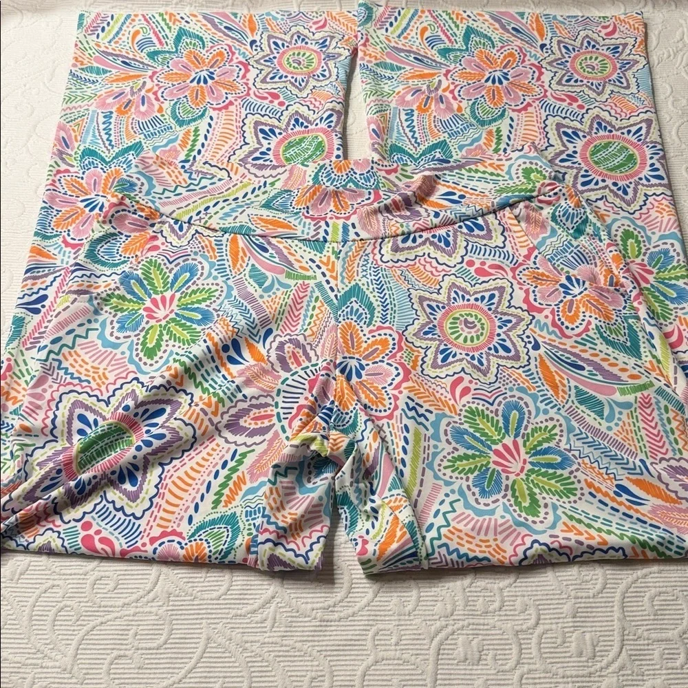 Jean-Pierre Klifa boulevard Multicolor Patterned Pants. Wide leg. Stretch. XL